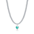 Tiffany Return to Tiffany Tiffany Blue Heart Tag Bead Necklace in Silver