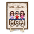 Mom And Daughters Sitting On Word Mother¡®s Day Gift Personalized 2-Layer Wooden Plaque