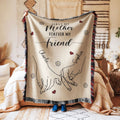 Mom And Daughter Holding Hands First My Mother Forever My Friend Personalized Tapestry Woven Blanket, Gift For Mom