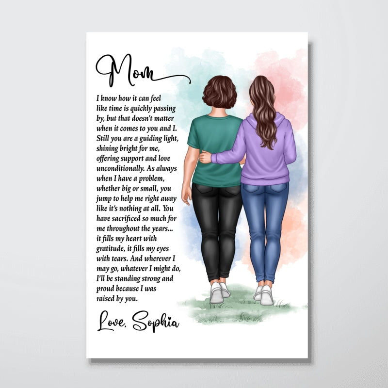 Mom And Daughter Walking To My Mom Mother¡®s Day Gift Personalized Vertical Poster