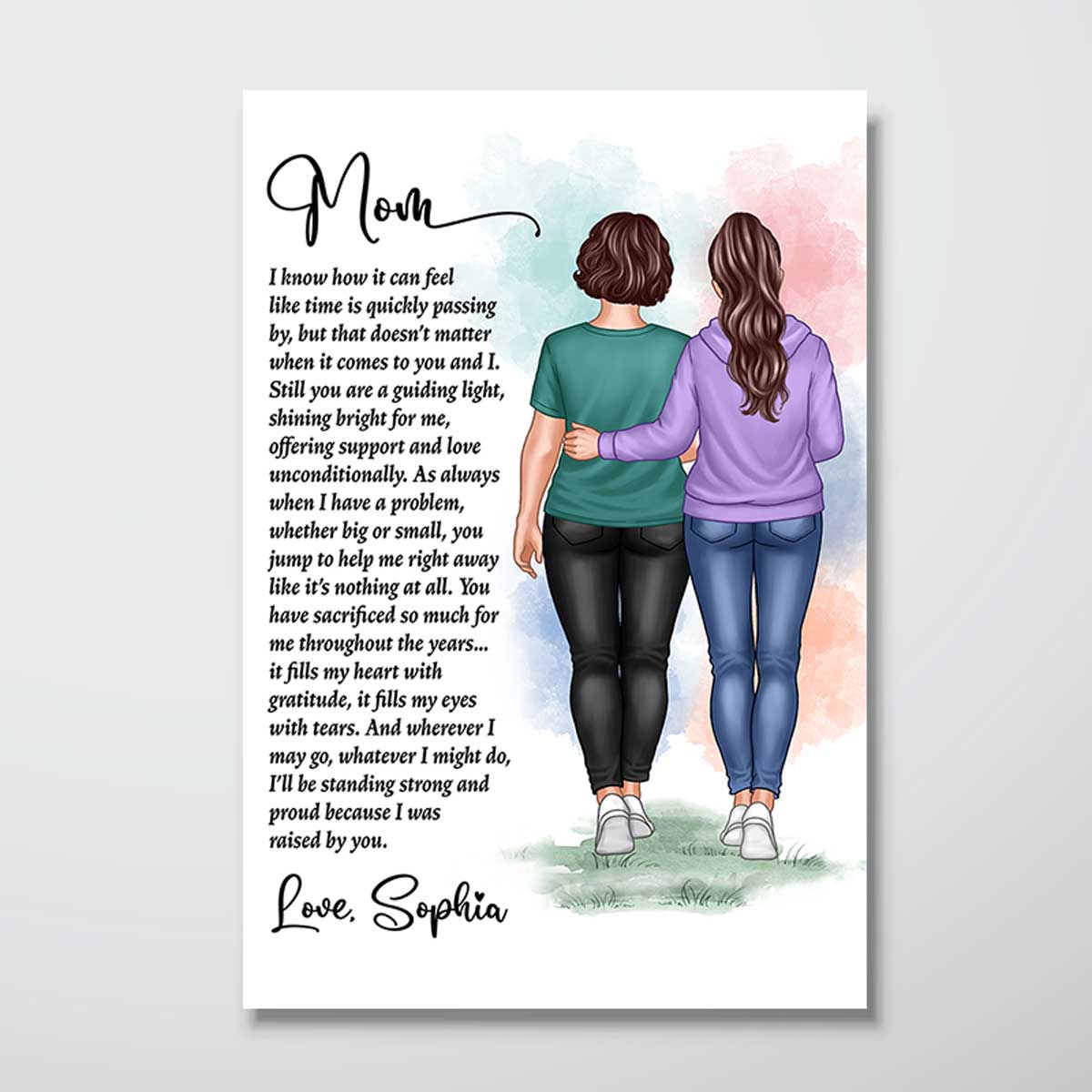 Mom And Daughter Walking To My Mom Mother¡®s Day Gift Personalized Vertical Poster