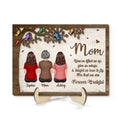 Mom And Daughters Sons Sitting Under Tree Butterflies Mother¡®s Day Gift Personalized 2-Layer Wooden Plaque